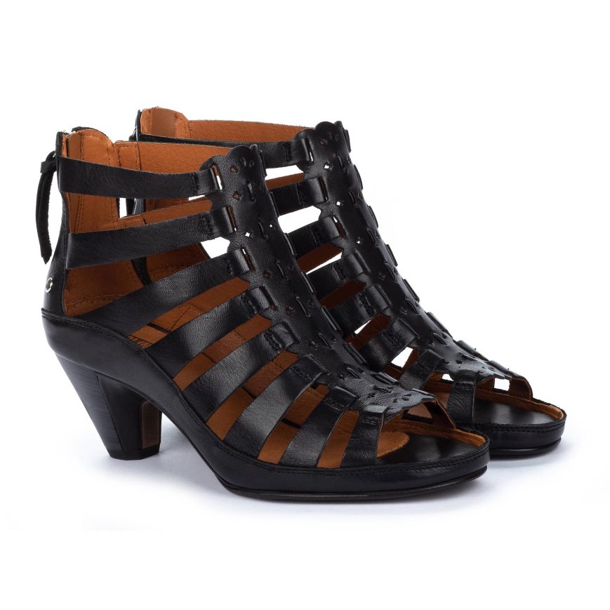 Women's Pikolinos JAVA Heels Sandals Black | NZ VA5Q280